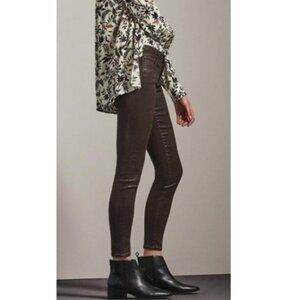 AG Adriano Goldschmied The Legging Brown Leatherette Ankle Skinny Jeans 27